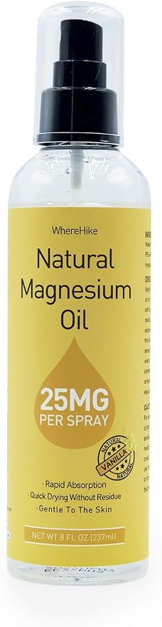 Stilip Magnesium Spray, Pure Magnesium Oil Spray for Feet,Ideal Gift for Muscle Relaxation&Better Sleep,Rapid Absorption,Quick Drying Without Residue-Vanilla