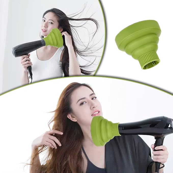 Hair Diffuser Attachment for Hair Dryer Travel Collapsible Portable Diffuser for Curly Hair Women .Airflow Attachment for Salon or Home Use with Nozzle 1.65-1.9In Non-universal