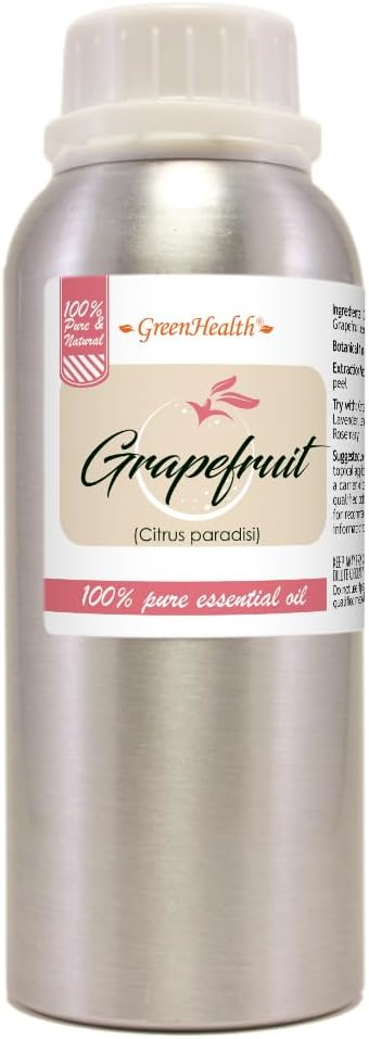 Grapefruit Essential Oil – 8 fl oz (237 ml) Aluminum Bottle w/Plug Cap – 100% Pure Essential Oil – GreenHealth