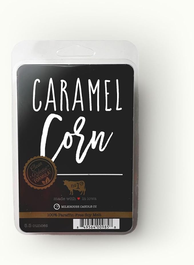 Milkhouse Candle Company Caramel Corn Soy Wax Melts – Roasted Chestnuts | Maple Glaze | Pecan Scented - 5.5 oz, Hand-Poured, Premium Fragrance Oil, Made in the USA