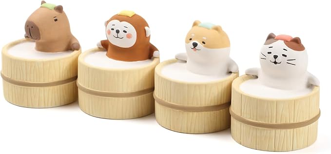 Aroma Ceramic Stone Diffuser [Japan Import] Aromatherapy Essential Oil Diffuser, Non Electric, Passive, Unique, Cute, Animal, Design for Women, Men, and Gifts (Bathing Capybara)