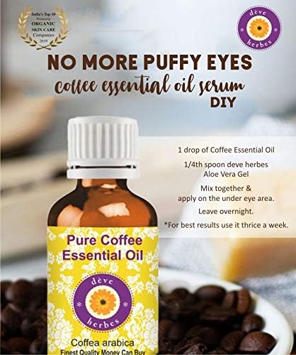 Deve Herbes Pure Coffee Essential Oil (Coffea Arabica) with Glass Dropper Steam Distilled 5ml (0.16 oz)