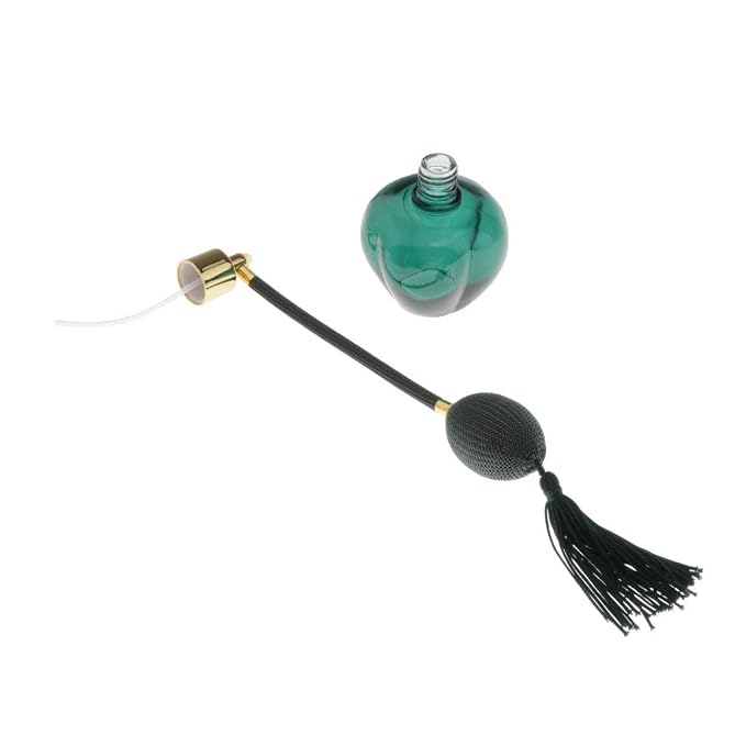 Long Bulb Perfume Bottle 100ml for Refill, green, 10.5x6.5cm