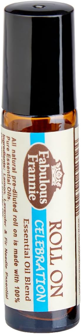 Fabulous Frannie Celebration Essential Oil Blend Roll-On Lemon, Pine and Lavender Pure Essential Oils and Coconut Carrier Oil 10ml