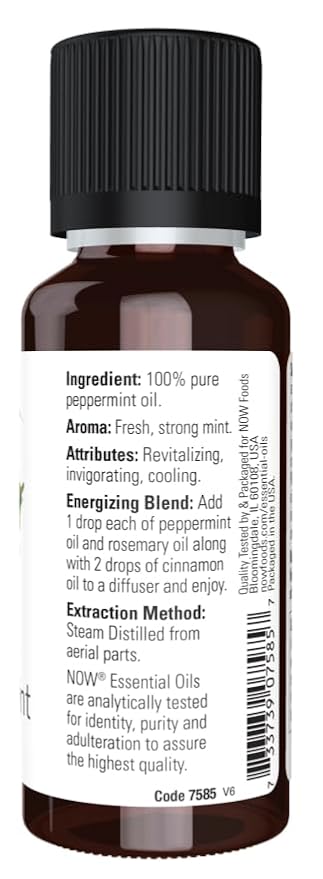 NOW Foods Essential Oils Peppermint, 2 fl oz (Pack of 2)