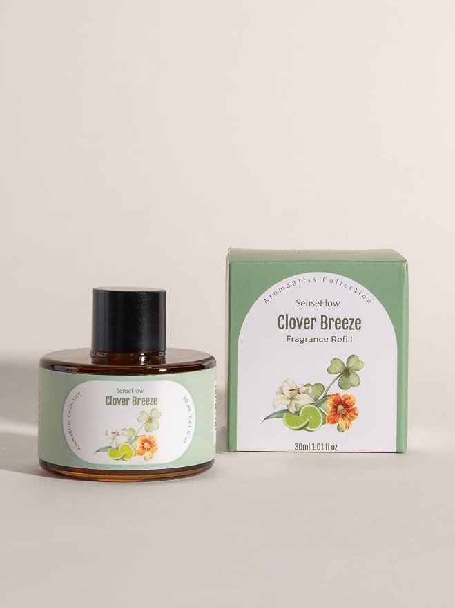 Essential Oil Refill 1.02oz/30ml for SF101/SF101S Waterless Aromatherapy Diffuser, Covers 1000 Sq Ft, 120-Day Natural Scent 1 Pack,Clover Breeze