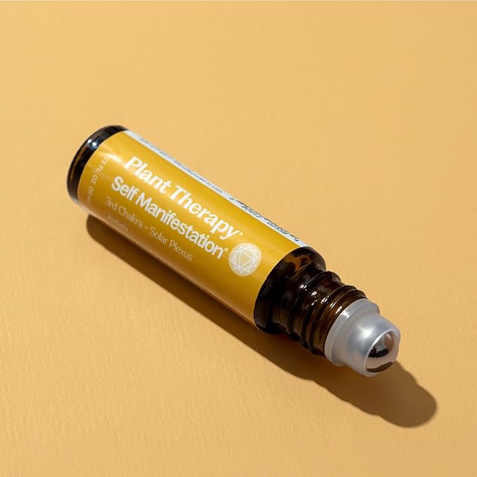 Plant Therapy Chakra 3 Self Manifestation Essential Oil Blend (Solar Plexus) Pre-Diluted Roll-On 10 mL (1/3 oz) 100% Pure, Ready to Use
