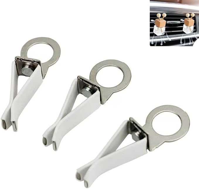 25 Pack Car Air Freshener Vent Clips Replacement Empty Essential Oil Diffuser Bottle Vent Clip Clamp Holder for Car Diffuser Bottle Glass Perfume Diffuser Cars Scents Hanging Freshener