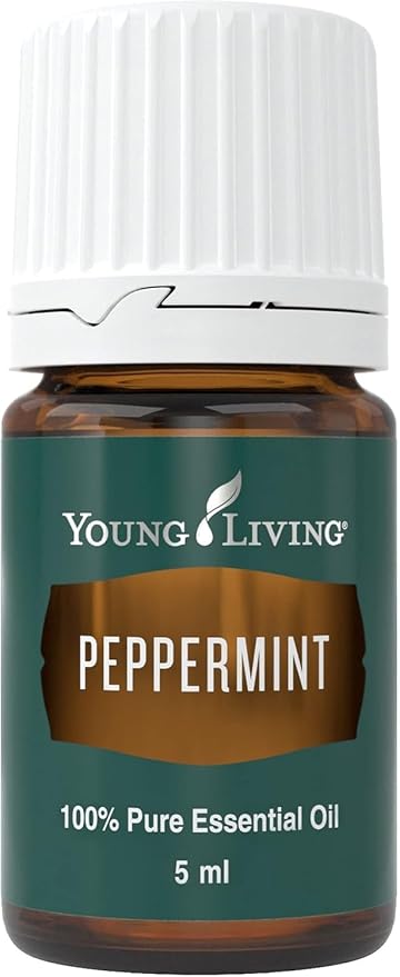 Young Living Peppermint Essential Oil | 5 ml | Refreshing Mint Aroma for Invigoration, Soothing Comfort, & Cognitive Clarity | Perfect for Diffusion, Topical Use, & Massage