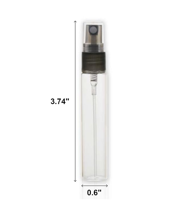 20 Pack Set 10ML Protable Refill Bulk Atomizer Spray Travel Perfume Bottle Hydrating Empty Bottle (Clear-Black)