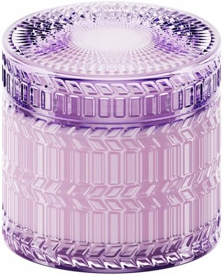 Hidden Label Lavender Scented Candle with Crackling Wooden Wick, 7.4 oz Soy Wax Jar Candle for Bedroom, Bathroom, Spa & Yoga, 55 Hour Small Candle Gift for Women