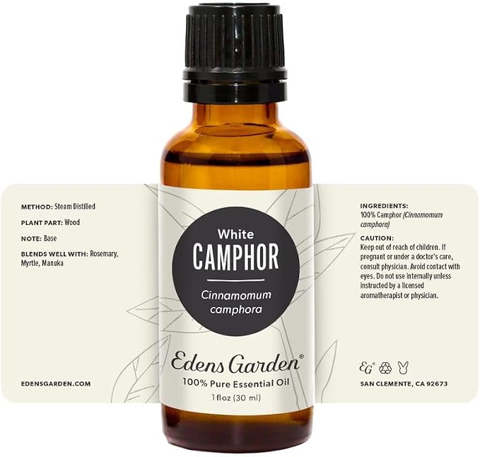 Edens Garden Camphor- White Essential Oil- 100% Pure Premium Grade, Undiluted, Natural, Therapeutic, Aromatherapy, The Best for Diffuser, Hair, Laundry, Humidifiers 30 ml (1 fl oz)