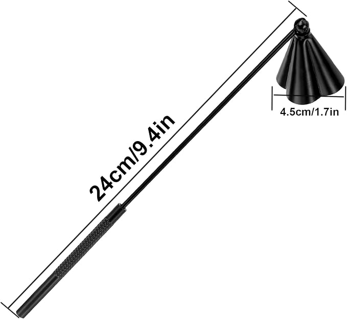 Candle Snuffer, Stainless Steel Wick Flame Extinguisher Elegant Candle Accessory for Candle Lovers - Retro Black