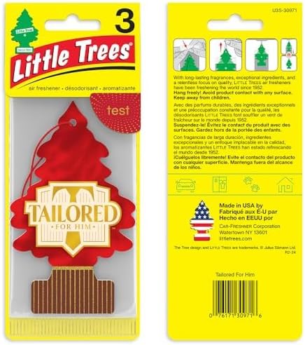 LITTLE TREES Car Air Freshener | Hanging Tree Provides Long Lasting Scent for Auto and Home | Tailored for Him, 24 Air Fresheners