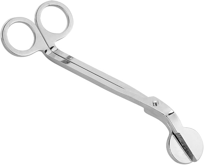 Rengue Candle Wick Trimmer, Stainless Steel Wick Clipper Scissors with Safe Rounded Tips Candle Snuffer Extinguisher for Safe Wick Control Silver