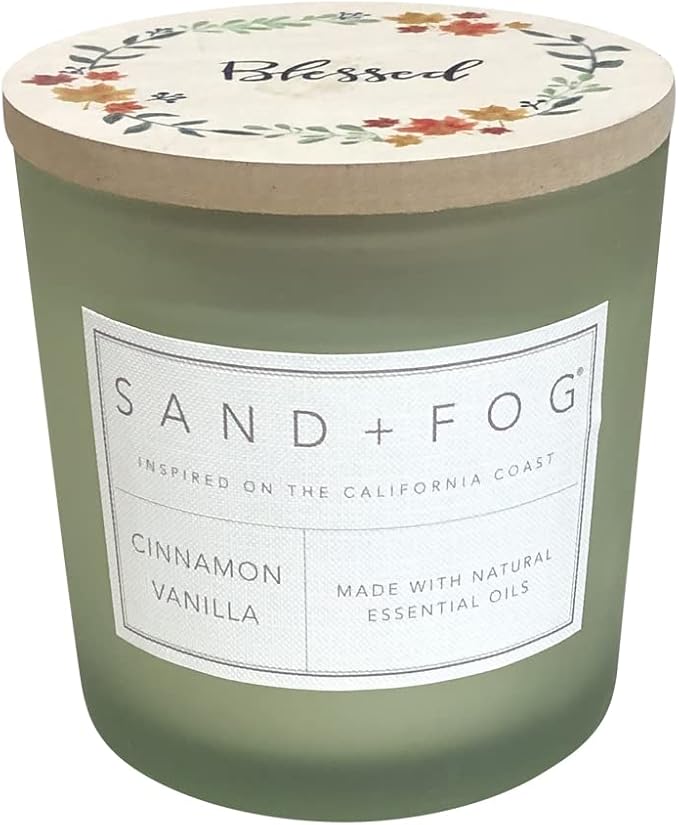 Sand + Fog Scented Candles - Cinnamon Vanilla - Additional Scents and Sizes - 3 Wicks 100% Cotton Lead-Free - Luxury Air Freshening Jar Candles - Perfect Home Decor - 21 oz