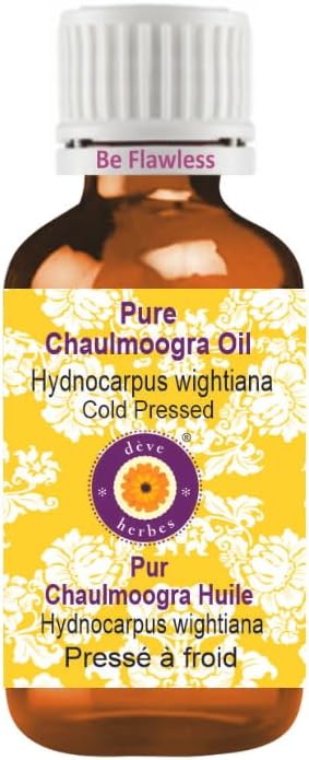 dève herbes Chaulmoogra Oil (Hydnocarpus wightiana) | Cold Pressed | Pure | Natural | Undiluted | For Diluting Essential oils | For Skin & Massage | Non-Sticky | Lightweight | Unisex | 15ml (0.50 oz)