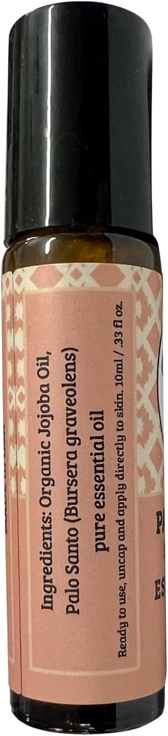 Wild Essentials Palo Santo Essential Oil Roll On, 10ml, Cleansing, Purifying, Relaxing, 100% Pure, Premium Grade Essential Oils, Organic Jojoba Oil, Ready to Use, Moisturizer, All Natural