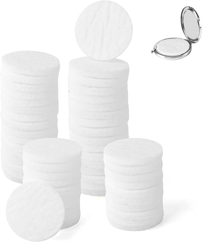 50pcs Diffuser Refill Pads, 0.9in/23mm Unscented Aroma Replacement Pads for Humidifier Air Purifier Plug-in Diffuser Car Vent Clips Home and Office Use