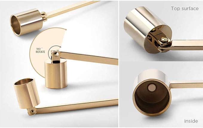 GAKA Candle Snuffer Accessory Gold for Putting Out Extinguish Candle Wicks Flame,Cylindrical Shape