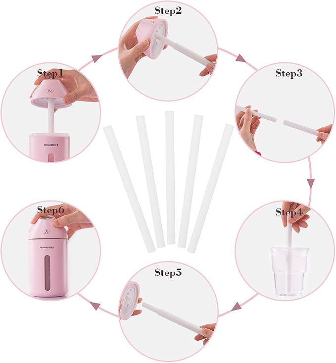 Haofy Humidifier Filters Sticks 0.28"x5.12" Cotton Filter Wicks for Mini Portable USB Humidifier Replacement Essential Oil Diffusers Home Office Bedroom Travel