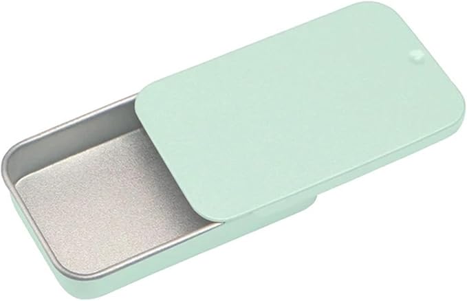 30PCS Tinplate Box Slide Lid Push Pull Box Drawer Balm Box Portable Box Mini Aromatherapy Jar Candy Small Iron Box Gift Box(Green)