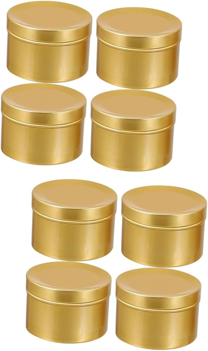 SHINEOFI 8pcs Aluminum Alloy Candle Jars for DIY Candles Portable Storage for Home and Office Supplies for Aromatherapy and Making