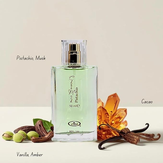 Al-Rehab Choco Musk Pistachio 3-Piece Gift Set – Eau de Parfum 50ml + Shower Gel 200ml + Body Mist 250ml – Pistachio & Vanilla Unisex Collection