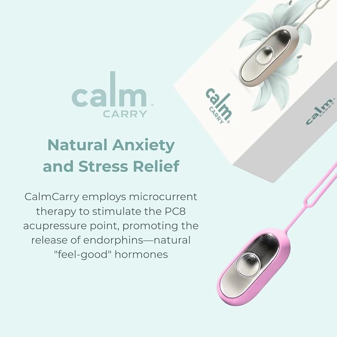 Glowco CalmCarry Sleep Aid Device – Handheld Microcurrent Relaxation Tool, Supports Calm, Focus & Gentle Relief, USB Rechargeable, Portable Wellness Device for Adults & Kids | Pink Calm Carry