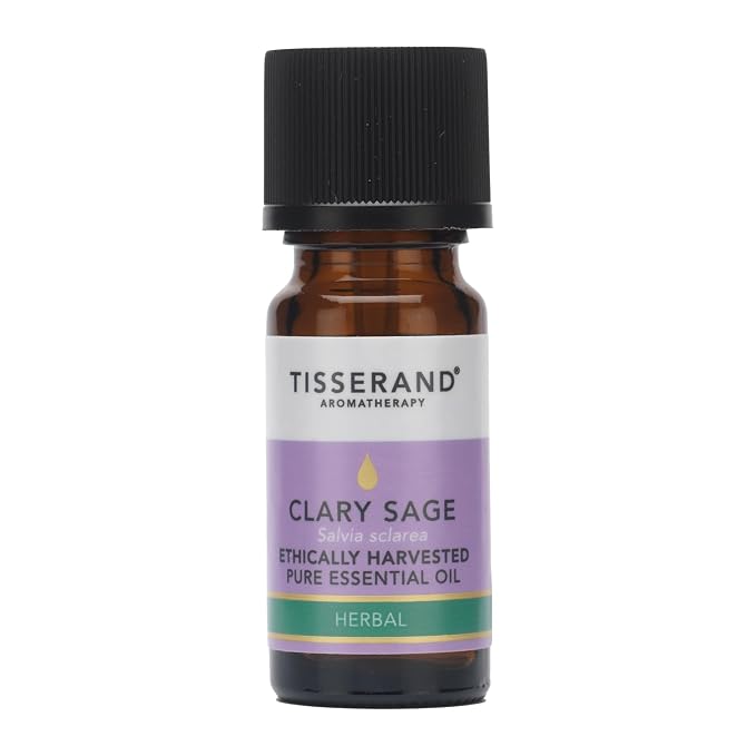 Tisserand Ethically Harvested Pure Essential Oil - Essentials for Menstrual Cycle Regulation and Soothing Digestive Spasms - Clary Sage - 0.3 oz