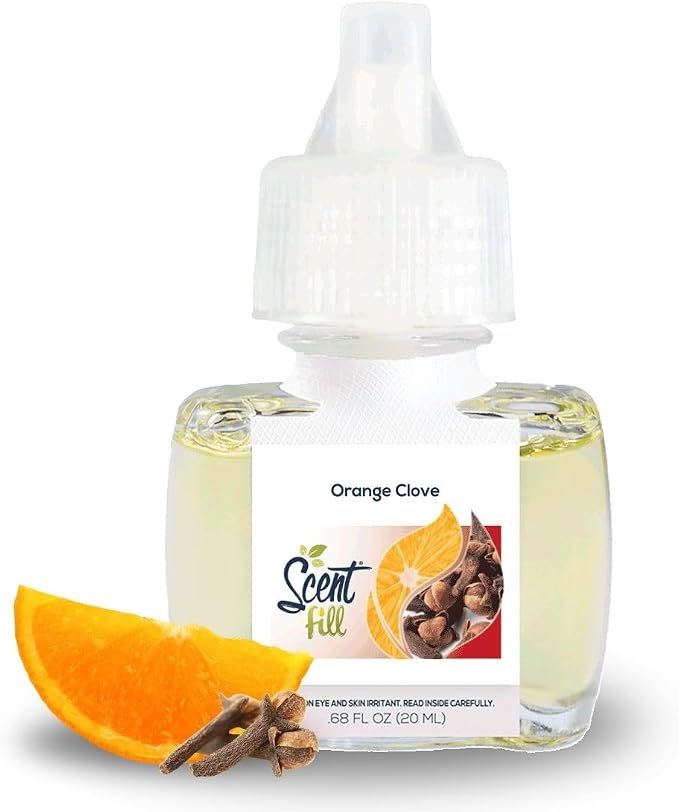 Scent Fill Orange Clove Plug in Air Freshener, Scented Oil Refills, 2 Refills + Diffuser