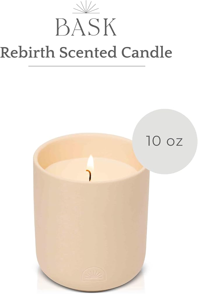 Relaxing Candles for Home by BASK - Scented Candles - Winter Candles - Gifts for Women and Men - Scent: Rebirth
