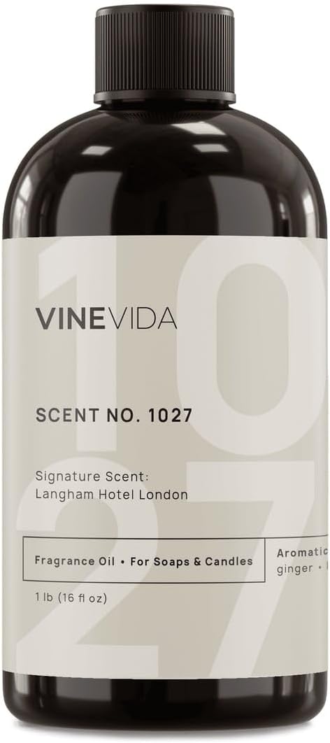 VINEVIDA Scent NO. 1027 Fragrance Oil - 16oz (1lb) - Inspired by: Langham Hotel London Fragrance Oil for Candle Making - Made in USA Candle Scents Scents for Soap Making