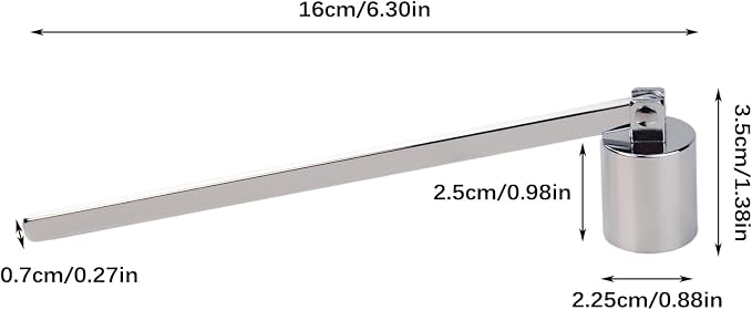 Candle Snuffer, Stainless Steel Elegant Candle Extinguisher with Long Handle, Straight Tube Candlesnuffers Extinguish for Tea Light Candles Fireplace Church Wedding Candle (Sliver)