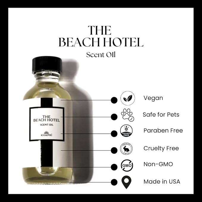 Hotel Inspired Home Perfume Collection -The Beach Hotel Scent – Luxury Essential Oil Blend for Diffusers (150mL/5.1 Fl Oz) Aroma with Pear, Freesia & Bergamot | Premium-Grade Oil, Made in USA
