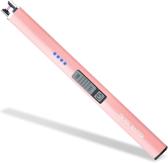 Electric Candle Lighter Valentine's Day Gifts for Women Mom Men Wife USB Arc Rechargeable Windproof Lighter for Candle BBQ Birthday Housewarming Gift Idals (Rose Gold)