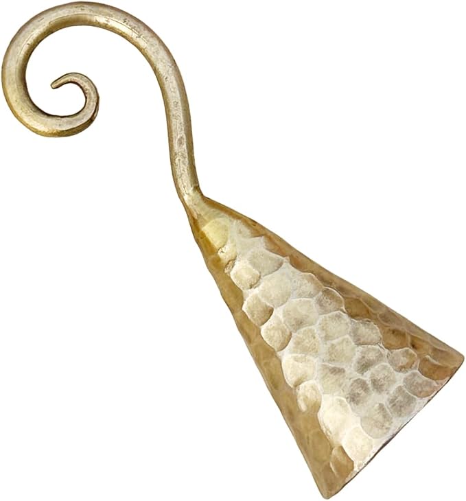 Living Ideas Spiral Candle Snuffer - Hand Forged Medieval Bell Extinguisher - Blacksmith Hammered Gift for Candle Lovers - Classic Antique Brass Finish