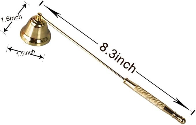 Tim&Lin Gold Candle Snuffer Accessory - Stainless Steel Polished Candle Extinguisher Snuffer Accessory with Long Handle - for Putting Out Extinguish Candle Wicks Flame