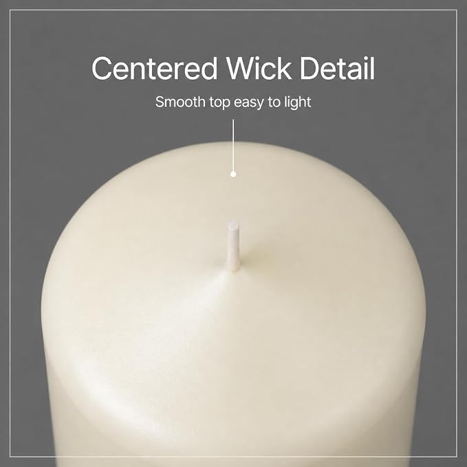 yummi 3" x 8" Ivory Round Pillar Candles - 3 per Pack
