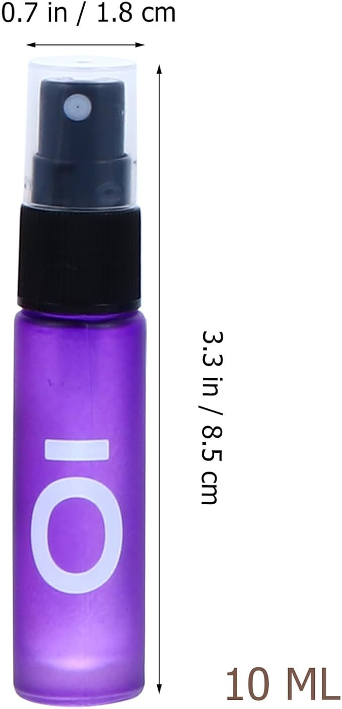 8pcs 10ml Glass Roller Bottles with Caps Mini Essential Oil Perfume Bottle Kit Refillable Portable for Aromatherapy and