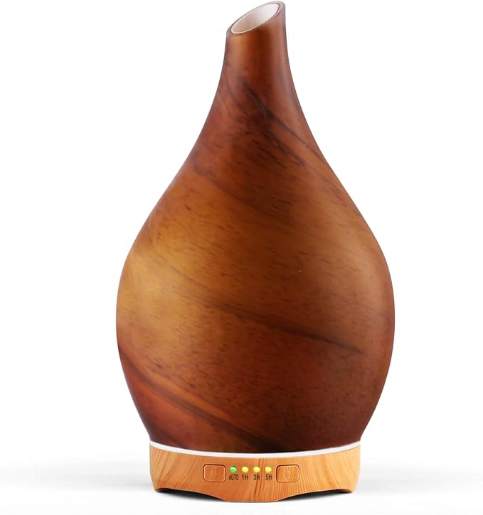 Porseme 280ml Essential Oil Diffuser Glass Color Changing Aroma Air Diffusers Aromatherapy Ultrasonic Cool Mist Humidifier 7 Running Hours Waterless Auto-Off for Sleeping Yoga Office Spa(Caramel)