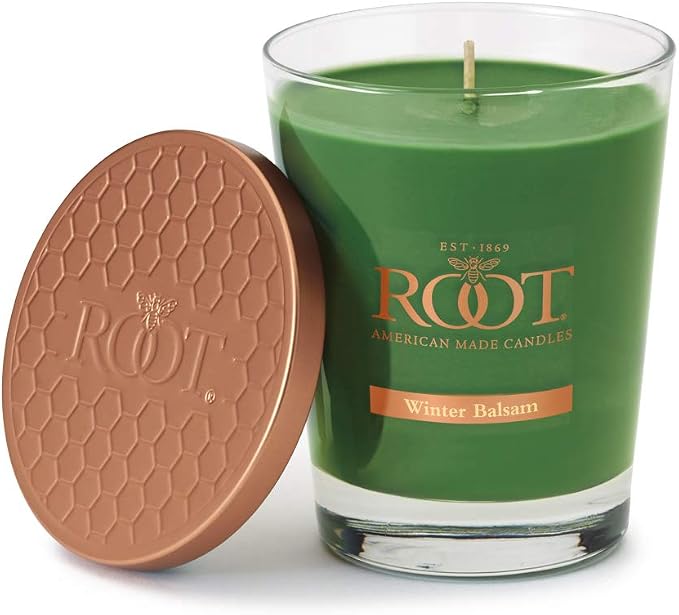 Root Candles Holiday Scented Candles Honeycomb Veriglass Premium Handcrafted Beeswax Blend Candle, Large, Winter Balsam