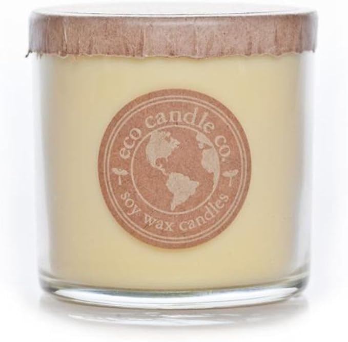 ECO CANDLE CO. Recycled Candle, Meyer Lemon, 6 oz. - Scents of Lemon, Bergamot, Orange - 100% Soy Wax, No Lead, Kraft Paper Label & Lid, Hand Poured, Midwest Grown Soybeans