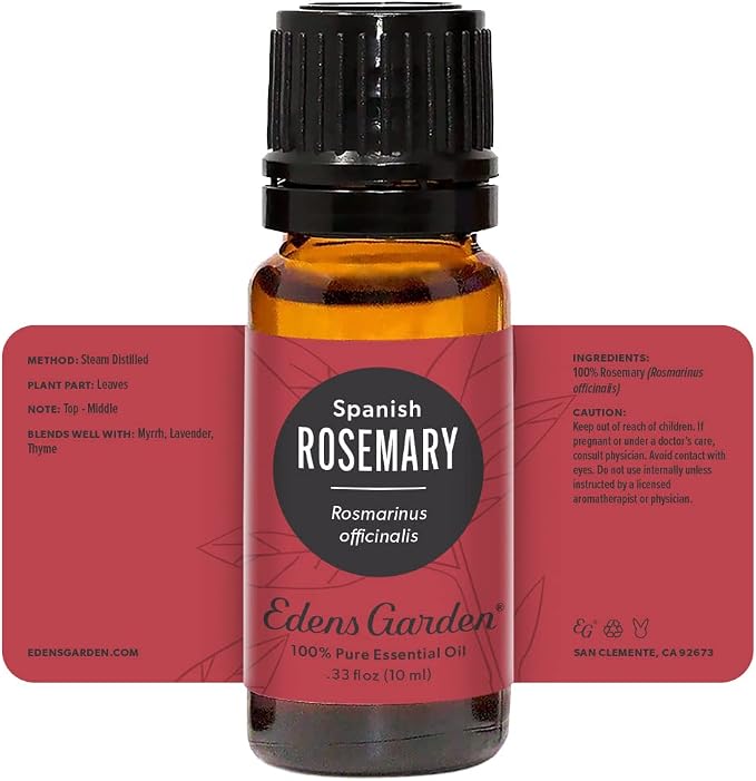Edens Garden Rosemary- Spanish Essential Oil- 100% Pure Premium Grade, Undiluted, Natural, Therapeutic, Aromatherapy, The Best for Candle, Laundry, Humidifiers 10 ml (.33 fl oz)