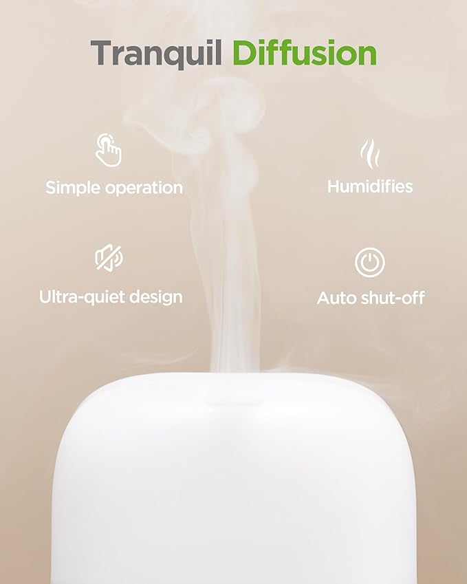 InnoGear 150ml Essential Oil Diffuser, 2 Pack 5-in-1 Diffusers for Home Scent 8 LED Color Aromatherapy Diffuser Air Desk Mini Humidifier Small Vaporizer Aroma Diffuser for Laptop Office, Medium