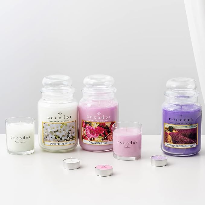 COCODOR Scented Tealight Candles/Winter Jasmine / 25 Pack / 4-5 Hour Extended Burn Time/Made in Italy, Cotton Wick, Scented Home Deco, Fragrance, Mother's Day