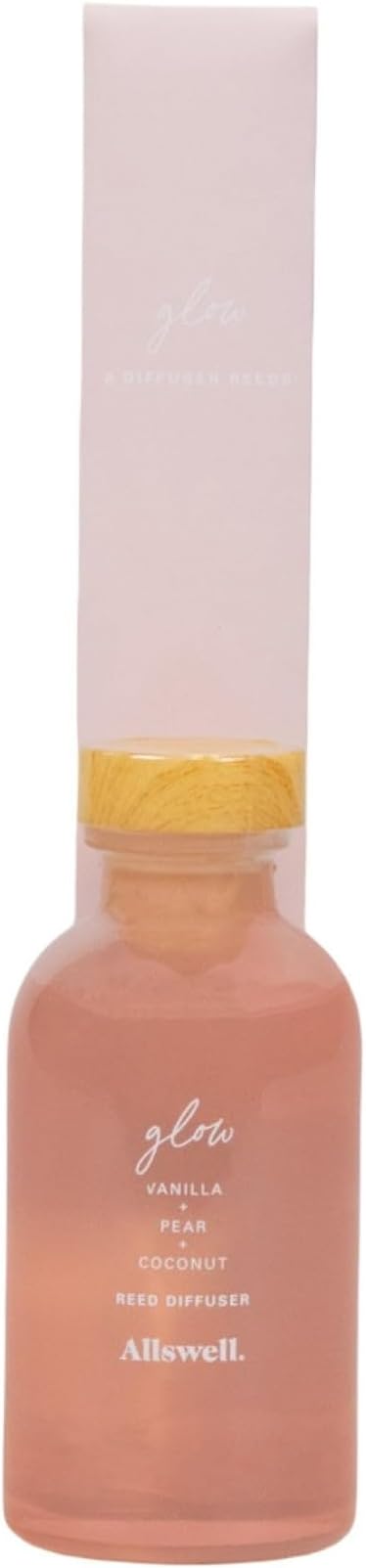 Scented Reeds Diffuser 3 fl oz (90mL) with 8 Synthetic Reeds (Glow (Vanilla + Pear + Coconut))
