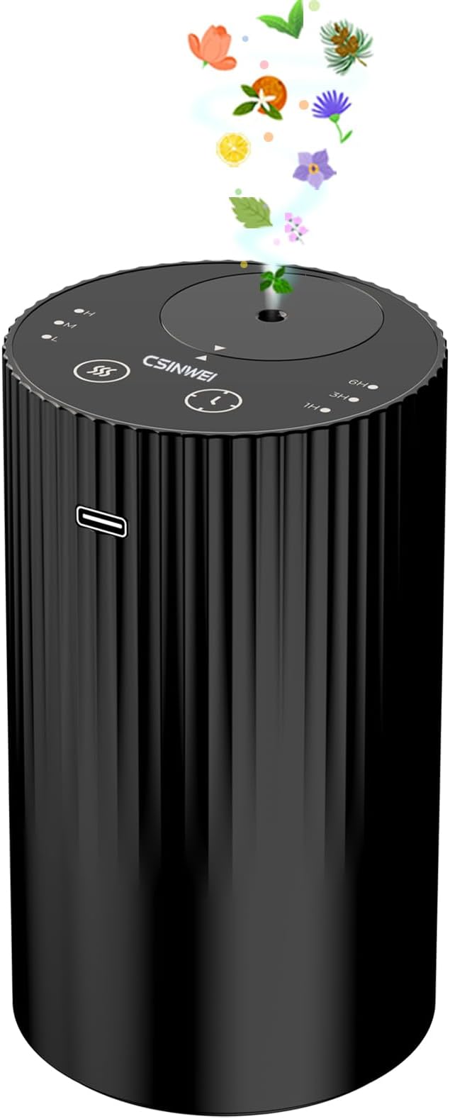 Waterless Essential Oil Diffuser, Portable Car Diffuser with Rechargeable Battery, Cordless Aromatherapy Diffuser for Home Office Bedroom, USB-C Nebulizing Diffuser, Up to 600 Sq Ft Coverage