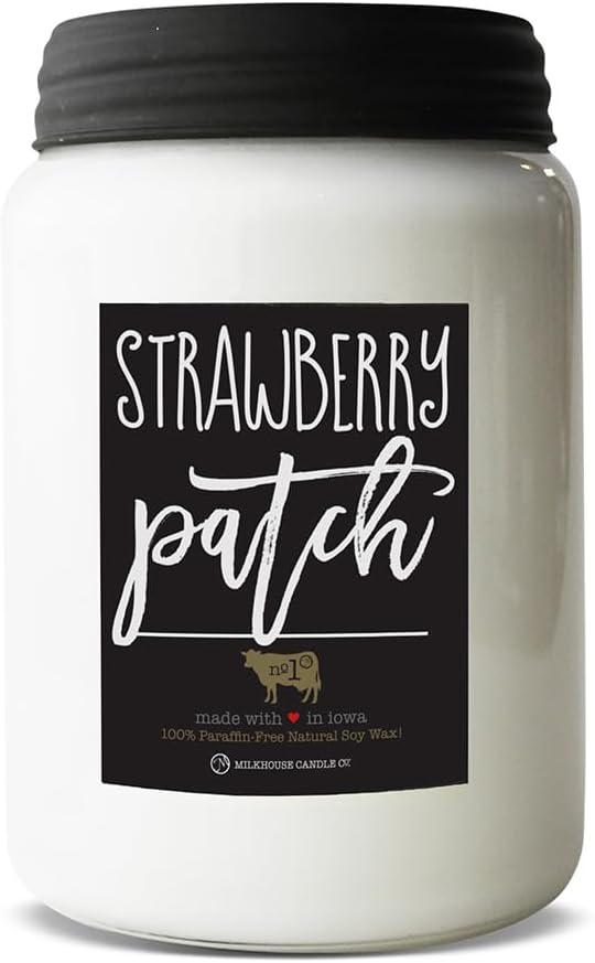 Milkhouse Candle Company Strawberry Patch Soy Candle - Ripe Strawberries | Sun-Drenched Berries | Juicy Fruit Scented - 26 oz Farmhouse Jar with Lid - 150+ Hour Burn Time, Made in the USA