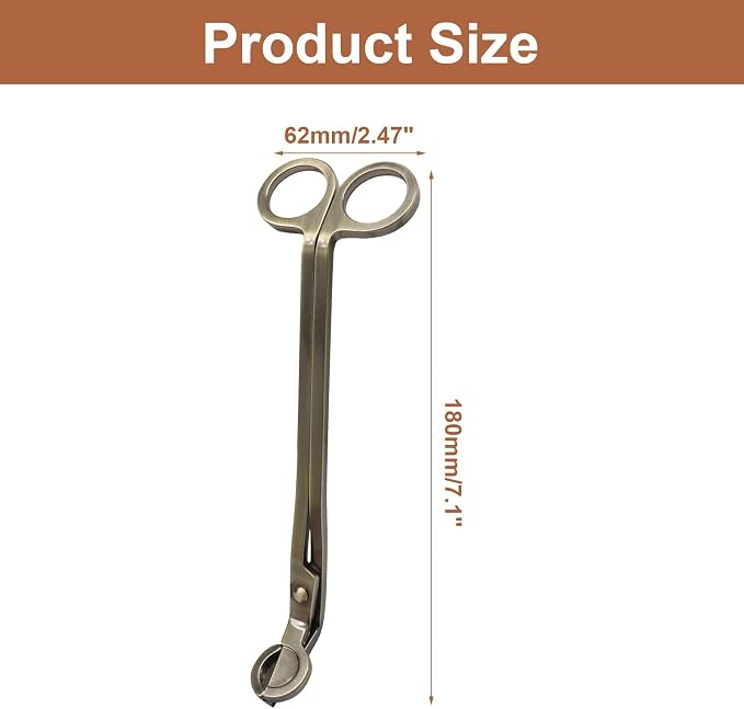 Candle Wick Trimmer, Stainless Steel Candle Wick Clipper Wick Cutter Scissor, Antique Bronze